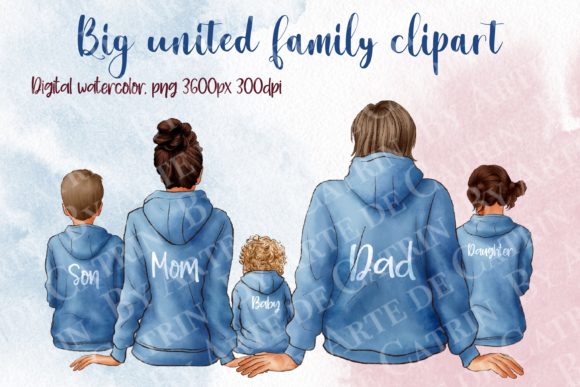 Big United Family Clipart, in Hoodies: Elevating Your DIY Projects with Cozy, Cohesive Design