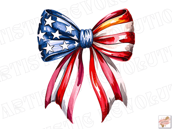Coquette American Bow 4th of July PNG