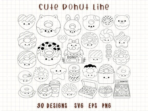 Cute Donut SVG Dessert Line Art: Integrating Playful Design into Professional Workflows