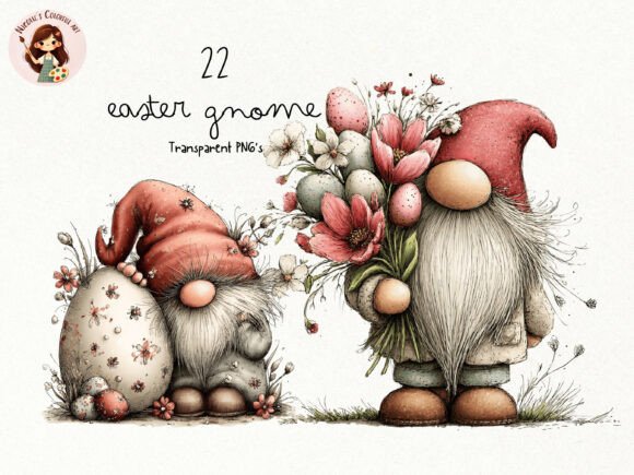 Easter Gnome PNG Clipart Bundle: A Whimsical Resource for Spring Creativity