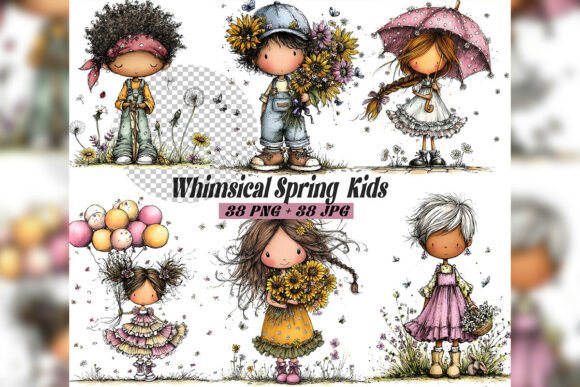 Embracing the Season: How Whimsical Spring Girl Clipart Elevates Creative Design