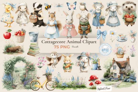 Evaluating the Cottagecore Animal Clipart Bundle for Creative Projects