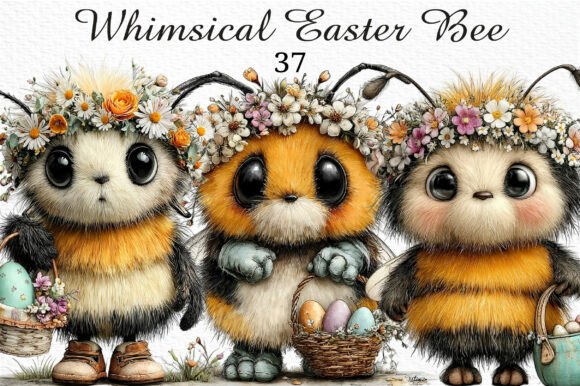 Evaluating the Whimsical Easter Bee Clipart PNG Bundle for Spring Design Projects