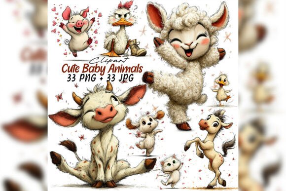 Strategic Design with Whimsical Baby Animals Clipart Baby Png