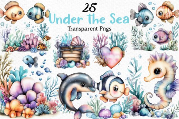 Strategic Visual Branding with Under the Sea Watercolor Clipart PNG