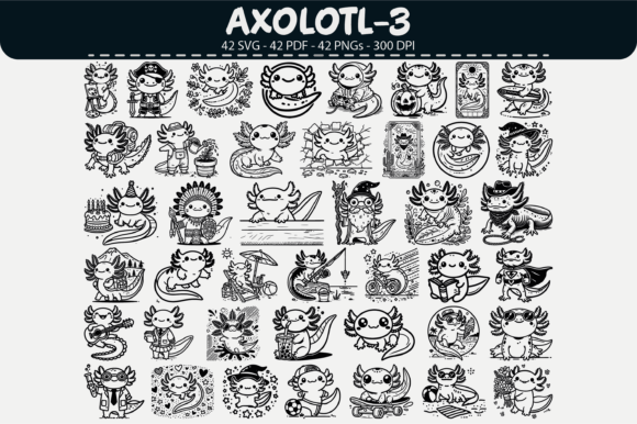 Unlock Creativity with 42 Axolotl Designs