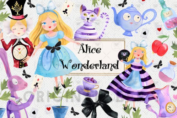 Unlocking Creativity with Charming Alice in Wonderland Watercolor Clipart