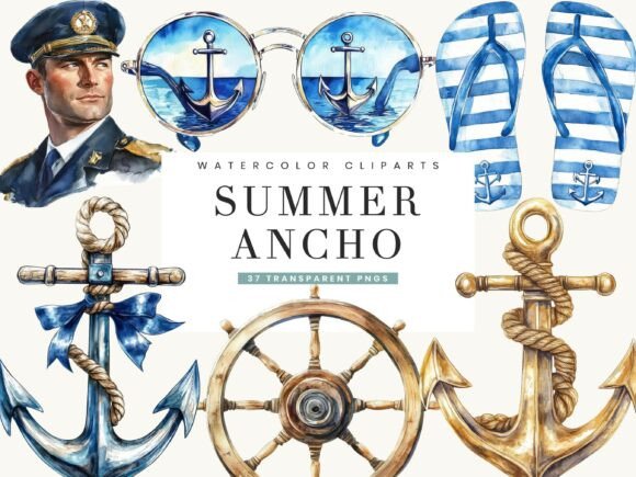 Watercolor Summer Ancho Clipart: Bringing Sunny Vibes to Your Creative Projects