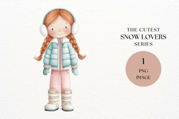 Winter Girl with Earmuffs Clipart Art